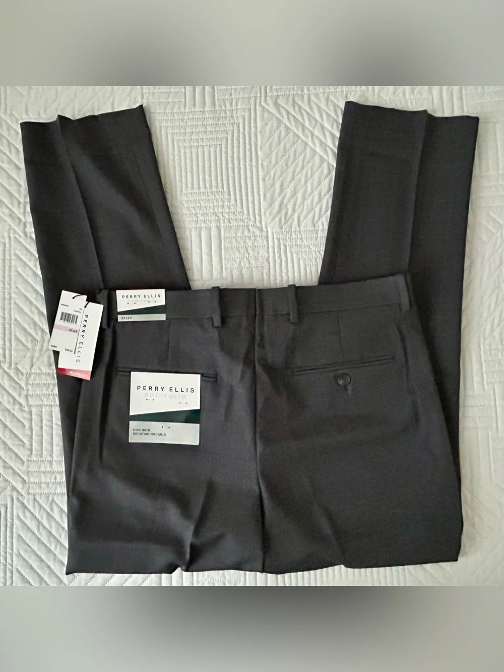NWT PERRY ELLIS Portfolio Folio-Flex Comfort Waistband Dress Pants 32 x 29